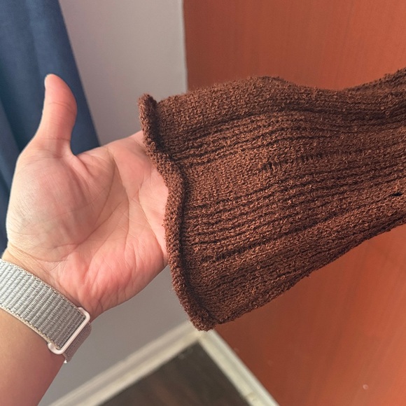 ASOS Brown Ribbed Button-Up Cardigan 2 - Picture 3 of 4